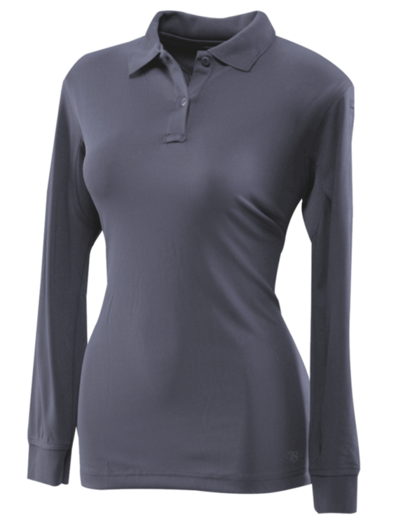 Женское Поло с длинным рукавом TRU-SPEC Ladies' 24-7 SERIES® Performance Polo 100% Jersey Knit Polyester (Steel Grey)