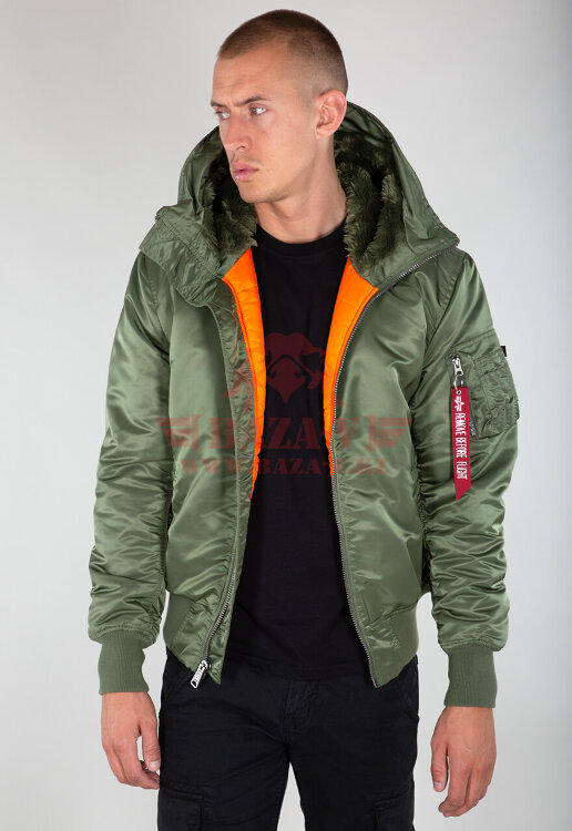 Куртка-бомбер Alpha Industries Hooded Ma-1 (Sage Green)