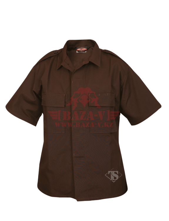 Тактическая рубашка с коротким рукавом TRU-SPEC Short Sleeve Tactical Shirt 6.5 oz 65/35 PC Rip-Stop (Brown)