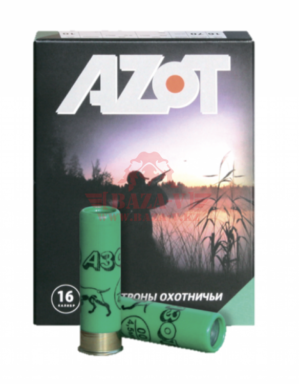 Патрон охотничий AZOT 16/70, дробь №5, б/к, 28г