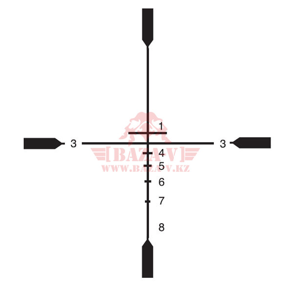 Оптический прицел ELCAN M145 3.4x (ELCM145M4W), баллистическая марка 5.56, с подсветкой, крепление WINGNUT (Black)