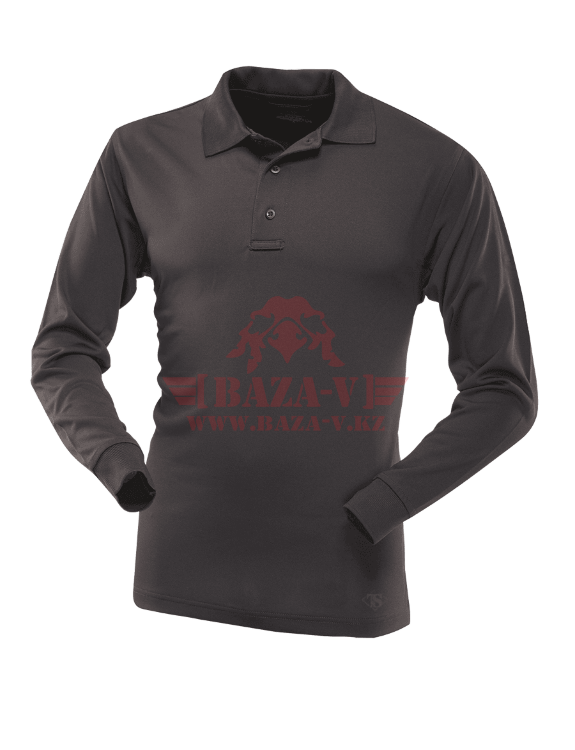 Мужское Поло с длинным рукавом TRU-SPEC Men’s 24-7 SERIES® Performance Polo Shirt 100% Jersey Knit Polyester (Black)