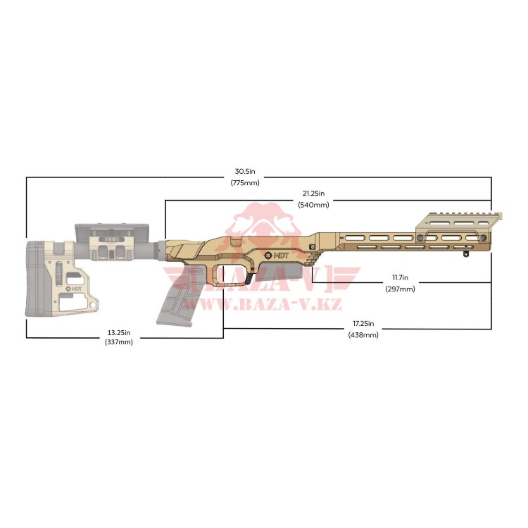 Шасси для Remington 700 SA MDT LSS-XL Gen2 Carbine Interface Chassis RH (FDE)
