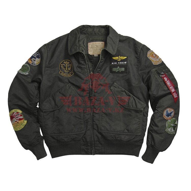 Куртка-бомбер Alpha Industries CWU Pilot Jacket (Sage Black)