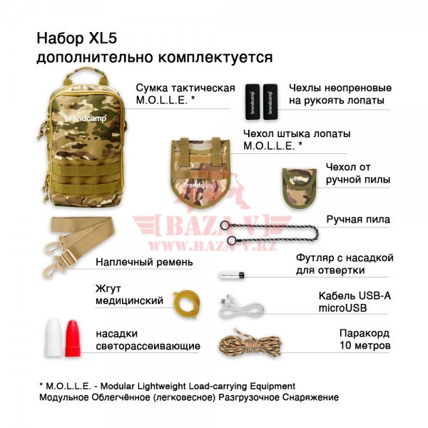 Многофункциональная лопата Brandcamp XL5 (Special Series)