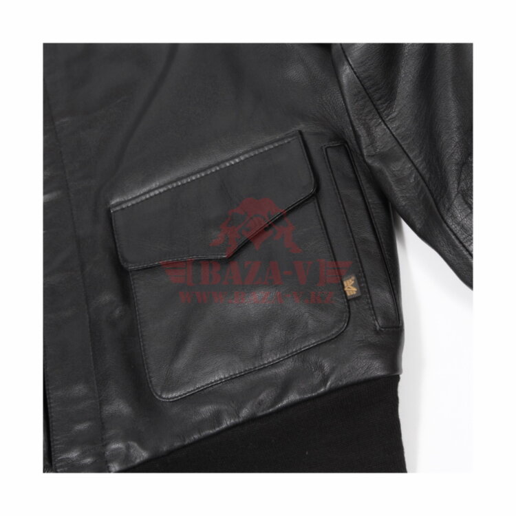 Кожаная куртка-бомбер Alpha Industries A-2 (Black)