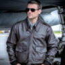 Кожаная куртка-бомбер Alpha Industries A-2 (Black)