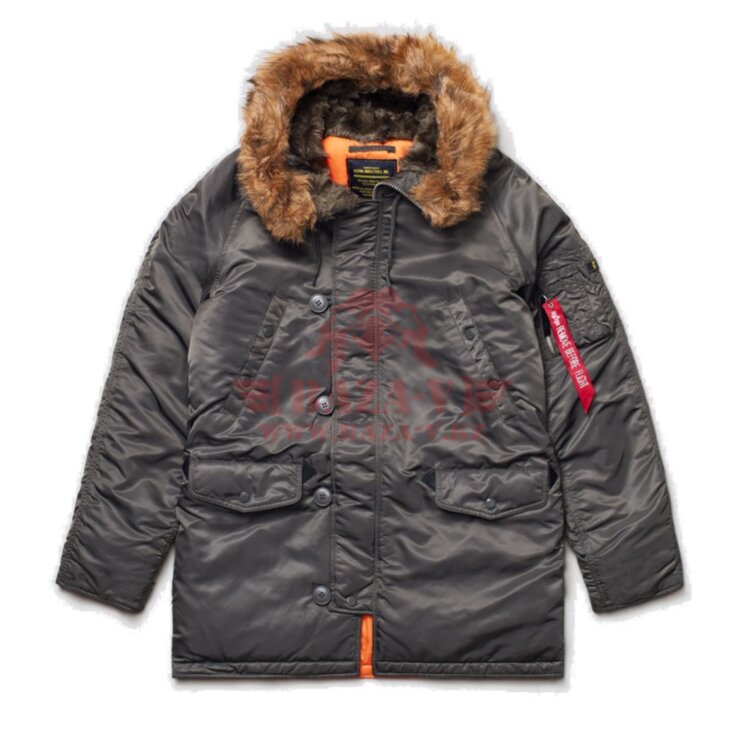 Куртка-парка Alpha Industries SLIM FIT N-3B (Replica Grey/Orange)