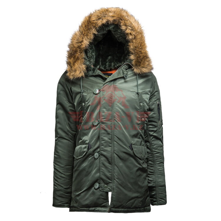 Куртка-парка Alpha Industries SLIM FIT N-3B (Sage/Orange)